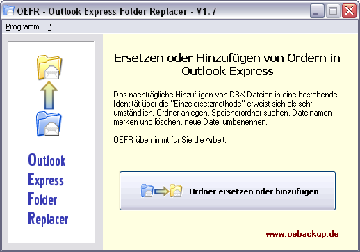Screenshot Startfenster